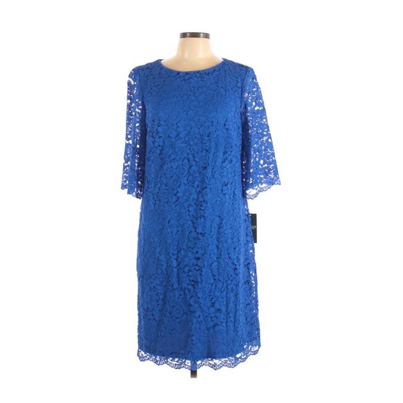 RALPH LAUREN Blue Lace Jillias Shift Dress 16 NEW - Picture 5 of 12